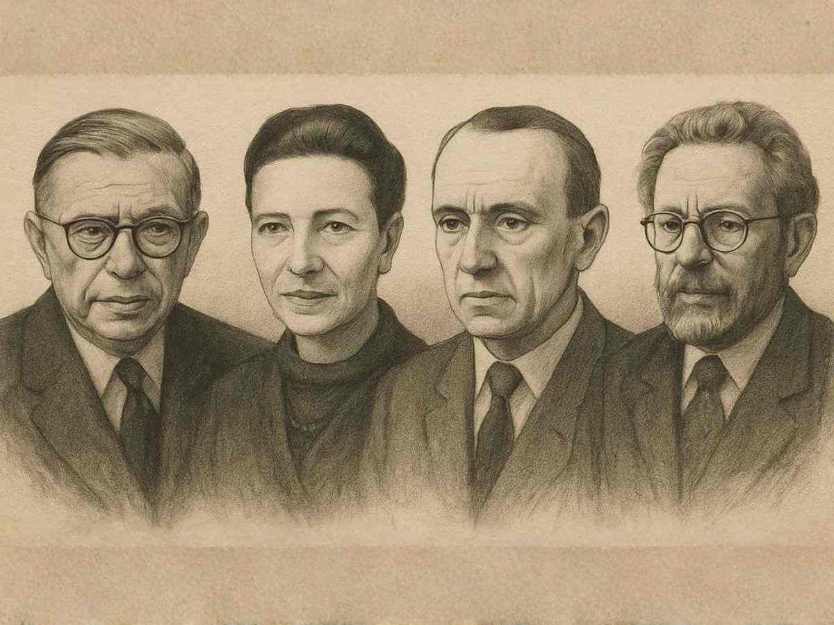 Jean-Paul Sartre, Simone de Beauvoir, Maurice Merleau Ponty, Emmanuel Lévinas